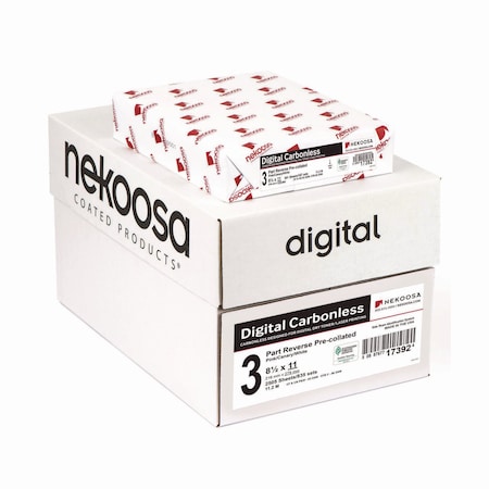 Nekoosa Fast Pack Carbonless 3-Part Paper, 8.5 x 11, Pink/Canary/White, PK2500 17392